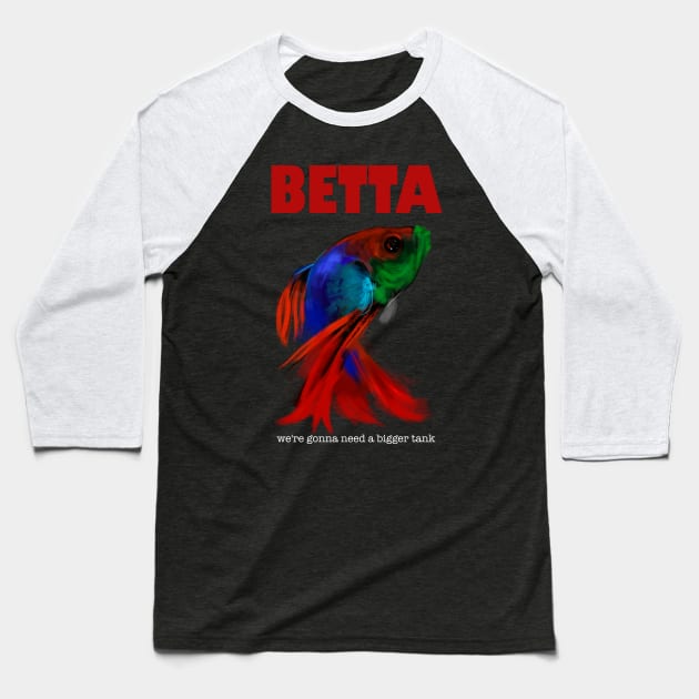 Betta Fighting Fish Baseball T-Shirt by cowyark rubbark